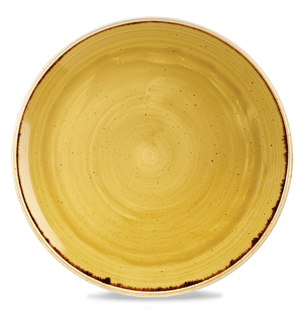 Stonecast Mustard Coupe Evolve Plate 12 3/4" Box 6