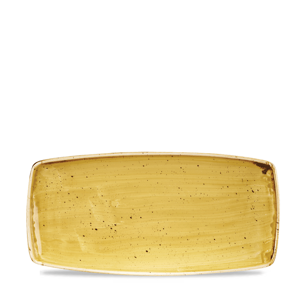 Stonecast Mustard  Oblong Plate 29.5Cm Box 12