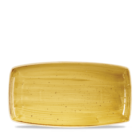 Stonecast Mustard Oblong Plate 34.5Cm Box of 6 (3-5 Working Days Delivery)