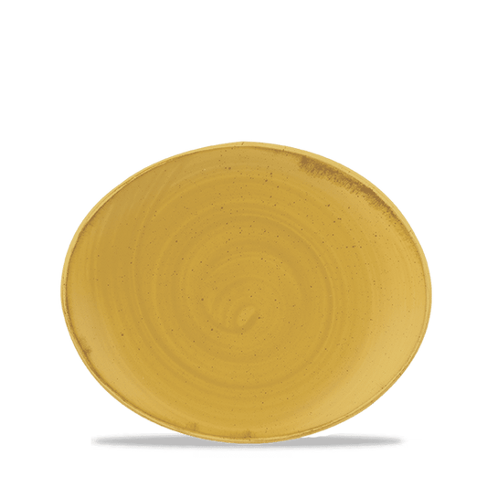 Stonecast Mustard Oval Coupe Plate 19.7Cm Box of 12 (3-5 Working Days Delivery)