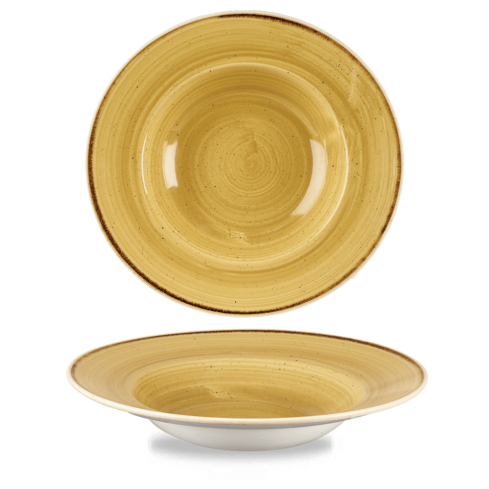 Stonecast Mustard Profile Wide Rim Bowl Large 27.69Cm Box 12
