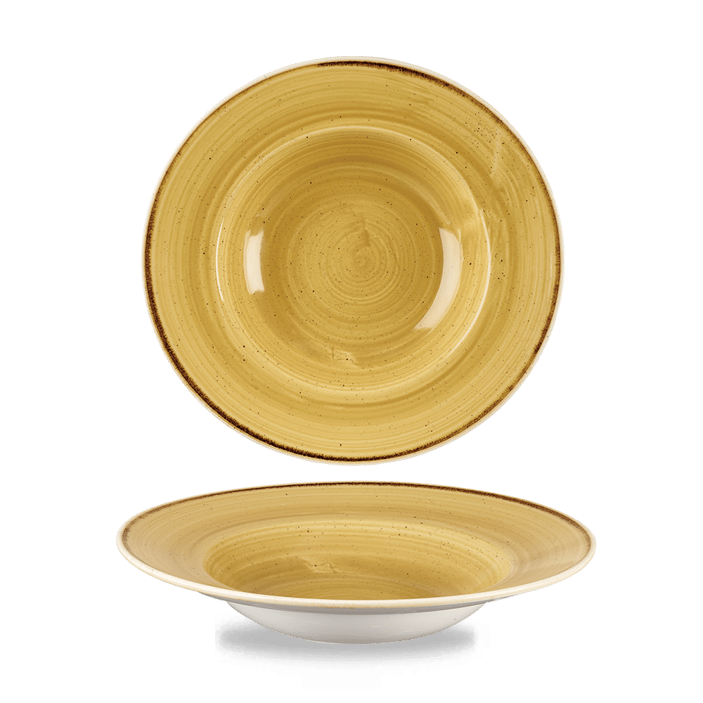 Stonecast Mustard Profile Wide Rim Bowl Med 23.88Cm Box 12