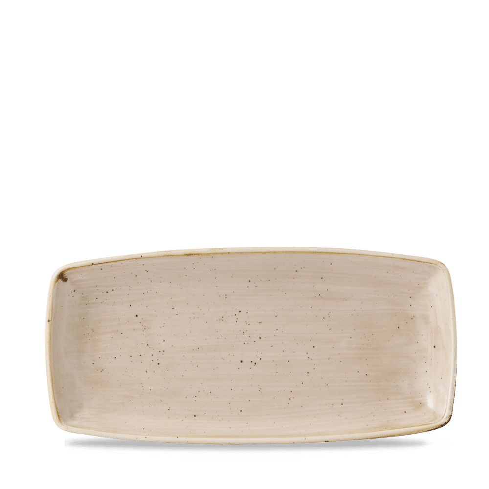 Stonecast Nutmeg Cream X Squared Oblong Plate 29.5Cm Box 12