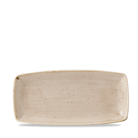 Stonecast Nutmeg Cream X Squared Oblong Plate 29.5Cm Box of 12 (3-5 Working Days Delivery)