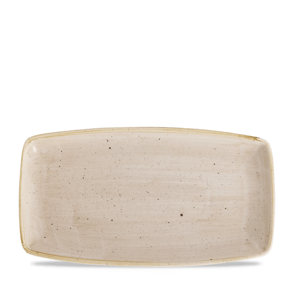 Stonecast Nutmeg Cream X Squared Oblong Plate 13 1/2" Box 6
