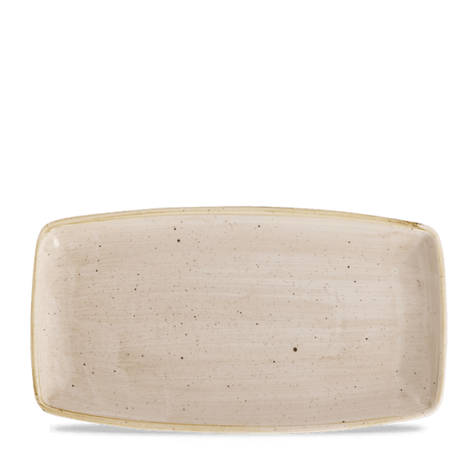 Stonecast Nutmeg Cream X Squared Oblong Plate 13 1/2" Box of 6 (3-5 Working Days Delivery)