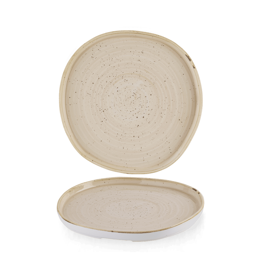 Stonecast Nutmeg Cream Organic Walled Plate 8 1/4" Box 6