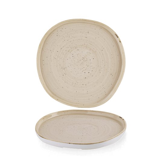 Stonecast Nutmeg Cream Organic Walled Plate 8 1/4" Box of 6 (3-5 Working Days Delivery)