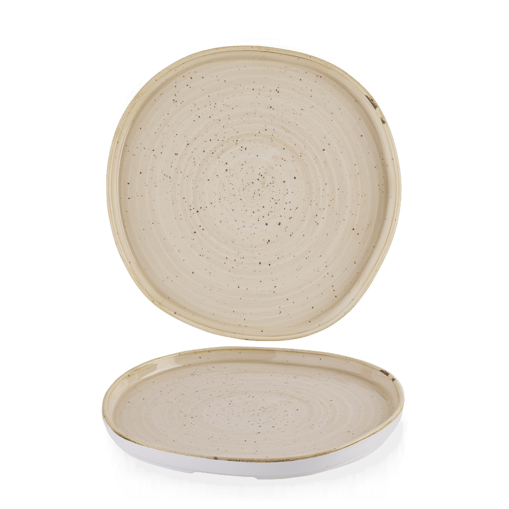 Stonecast Nutmeg Cream Organic Walled Plate 10 1/2" Box 6