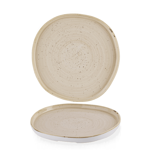 Stonecast Nutmeg Cream Organic Walled Plate 10 1/2" Box of 6 (3-5 Working Days Delivery)