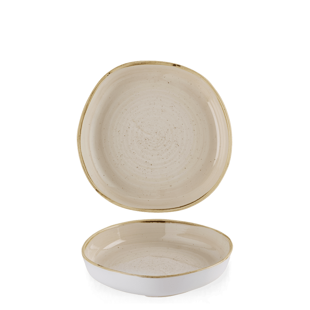 Stonecast Nutmeg Cream Organic Walled Bowl 7 7/8" Box 6