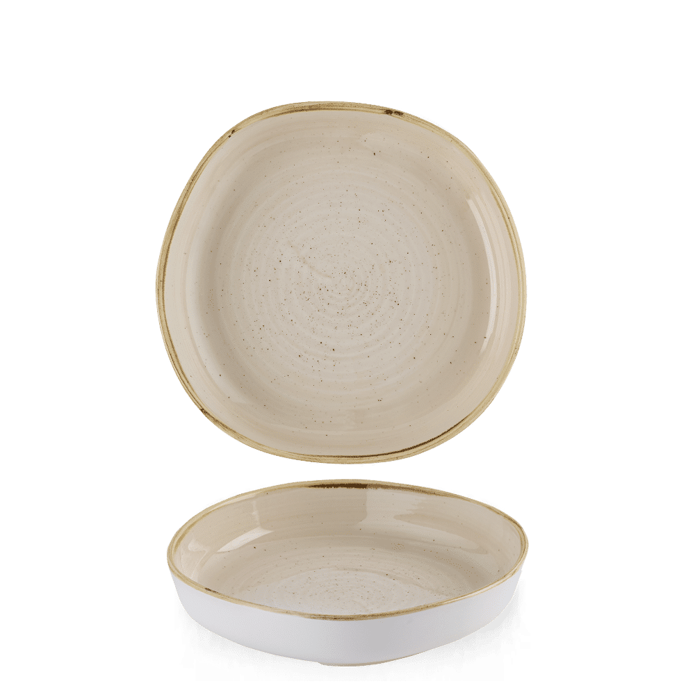 Stonecast Nutmeg Cream Organic Walled Bowl 9 1/4"  Box 6