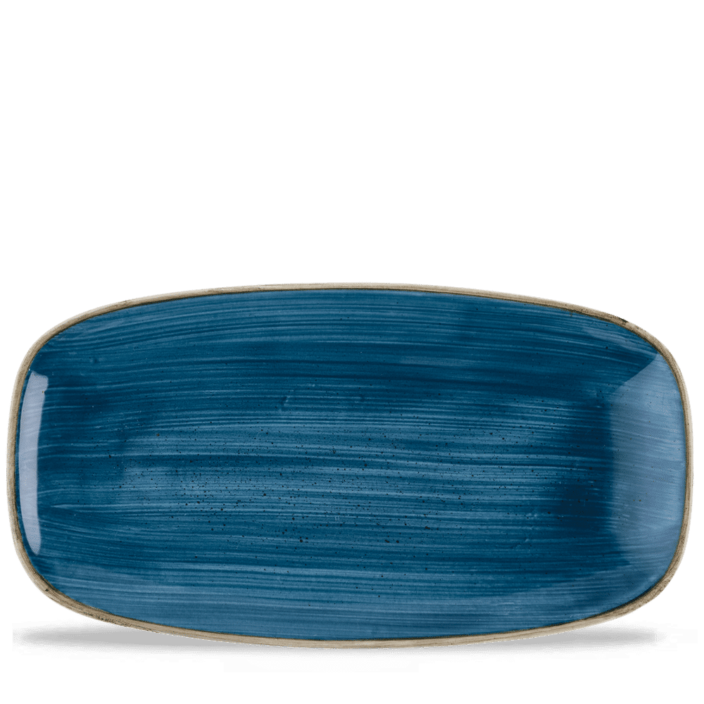 Stonecast Java Blue  Chefs Oblong Plate 13 7/8X7 3/8" Box 6