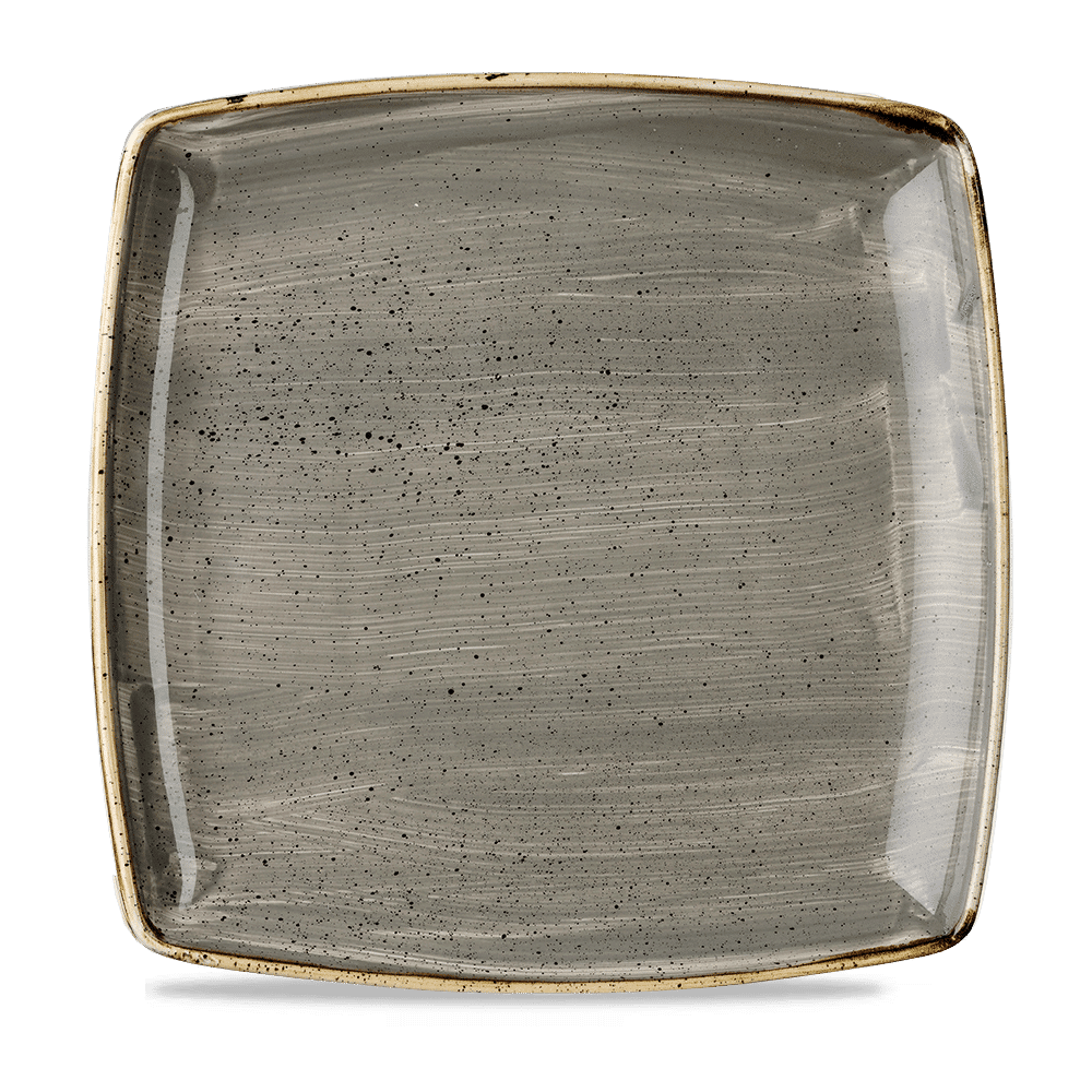 Stonecast Grey  Deep Square Plate 26Cm Box 6