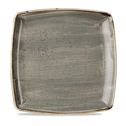 Stonecast Grey Deep Square Plate 26Cm Box of 6 (3-5 Working Days Delivery)