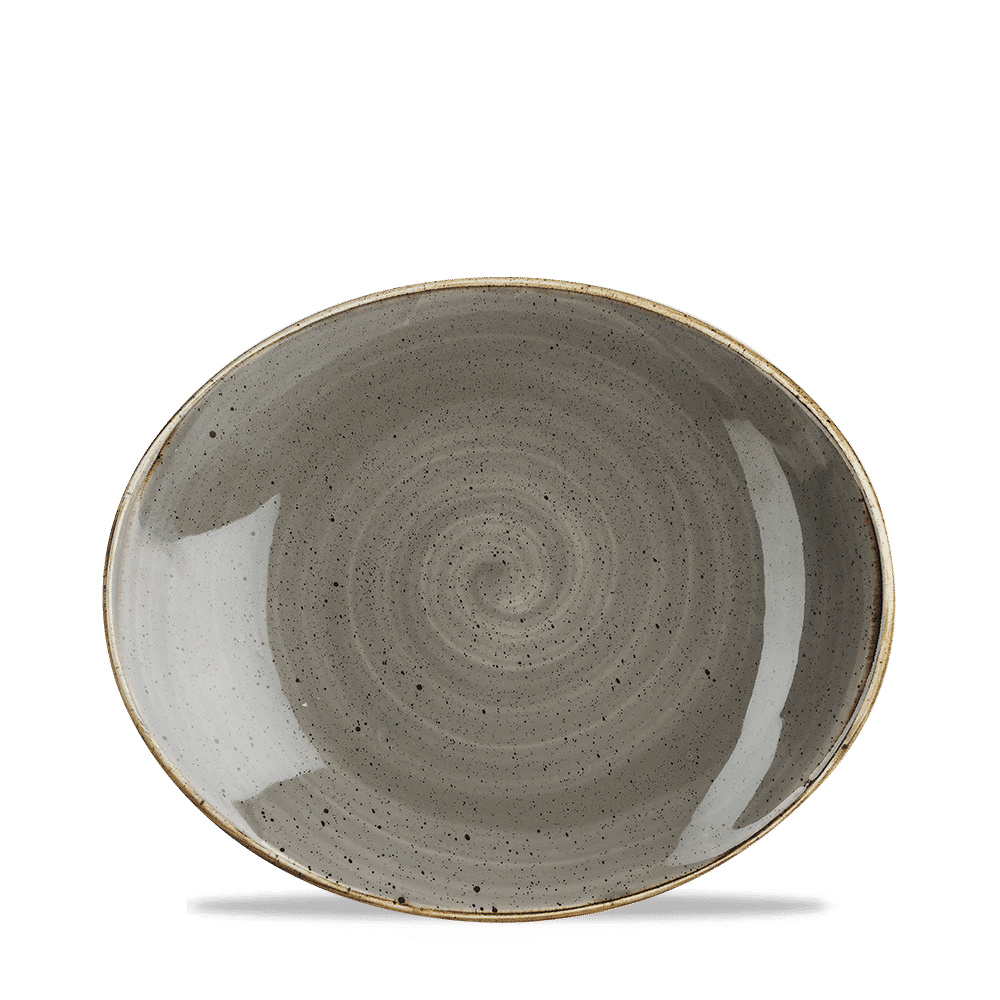 Stonecast Grey  Oval Coupe Plate 19.7Cm Box 12