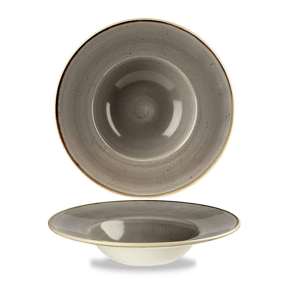 Stonecast Grey Profile Wide Rim Bowl Med 23.88Cm Box 12