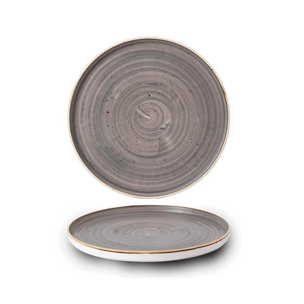 Stonecast Grey  Walled Plate 6.3" Box 6