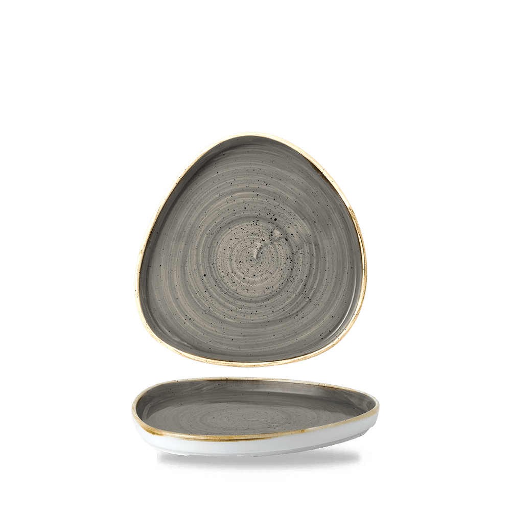 Stonecast Grey  Triangle Walled Chefs Plate 20Cm Box 6