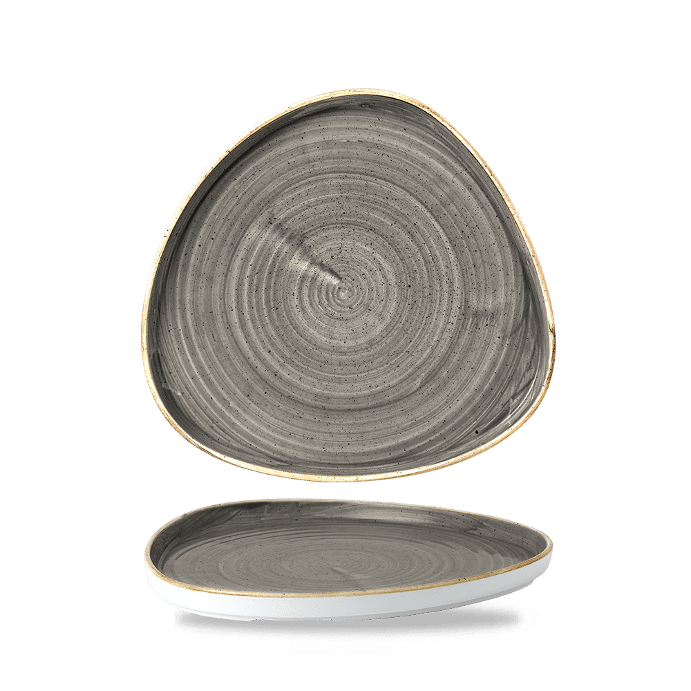 Stonecast Grey  Triangle Walled Chefs Plate 10 1/4" Box 6