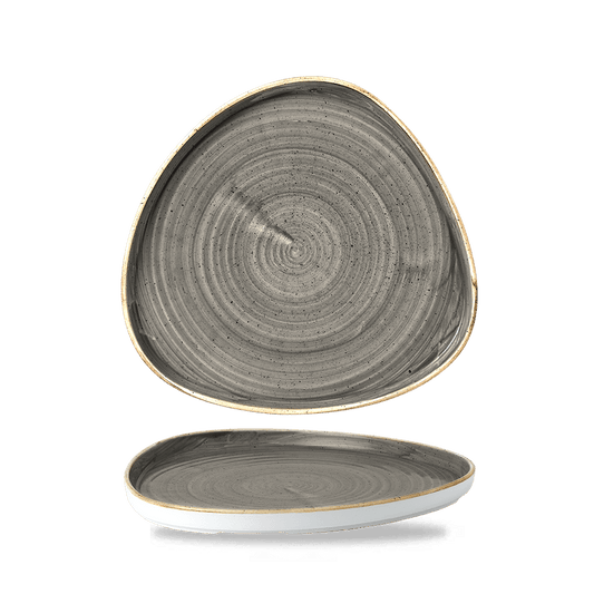Stonecast Grey Triangle Walled Chefs Plate 10 1/4" Box of 6 (3-5 Working Days Delivery)