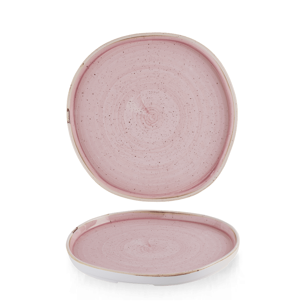 Stonecast Petal Pink Organic Walled Plate 8 1/4" Box 6