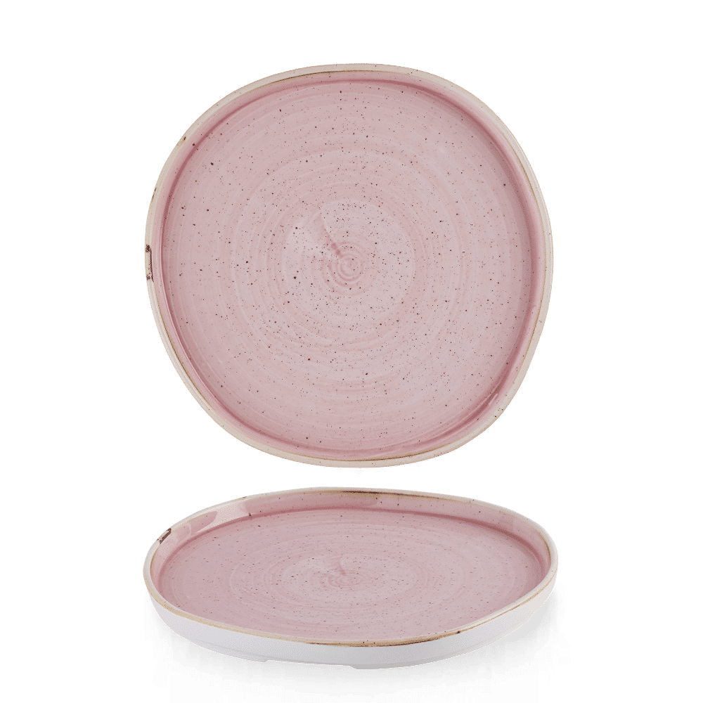 Stonecast Petal Pink Organic Walled Plate 10 1/2" Box 6