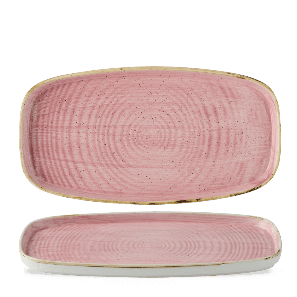 Stonecast Petal Pink Oblong Chefs Plates 11 5/8X5 7/8" Box 6