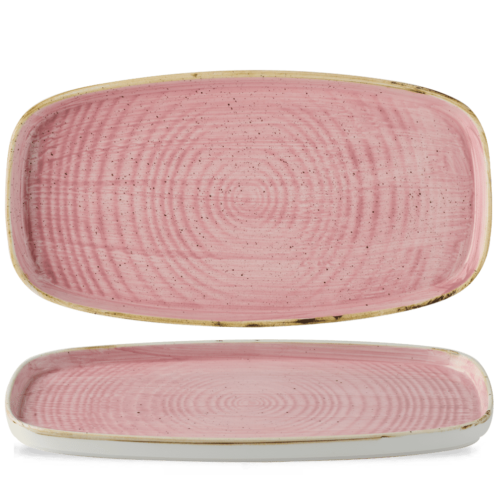 Stonecast Petal Pink Oblong Chefs Plates 12 5/8X7 1/4" Box 6