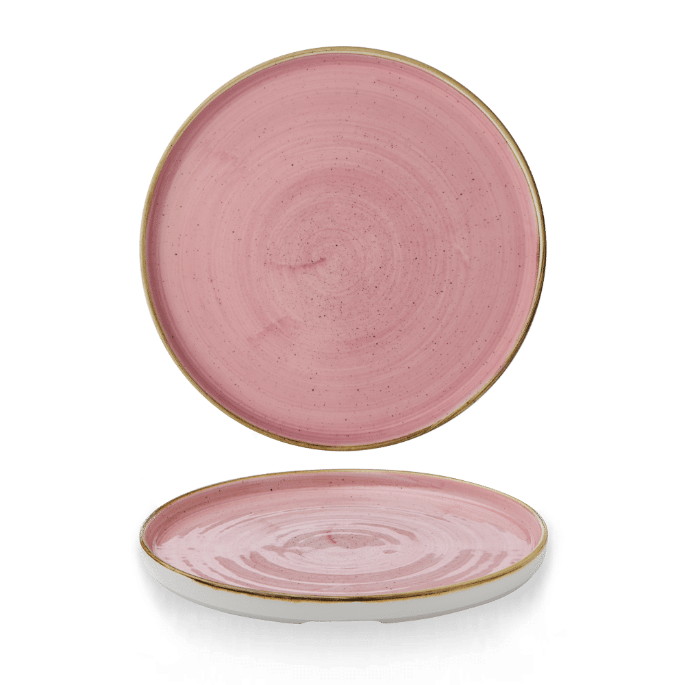Stonecast Petal Pink  Walled Plate 10 2/8" Box 6