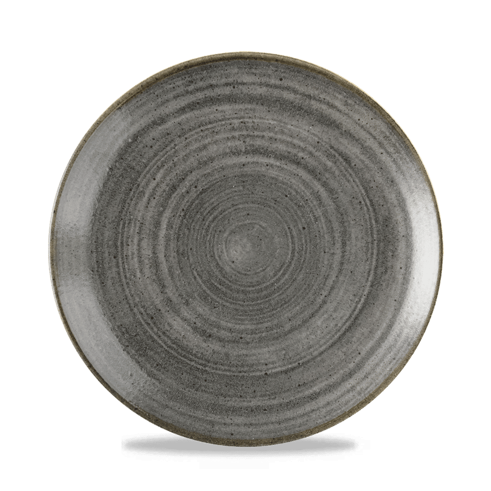 Stonecast Raw Black Evolve Coupe Plate 8.67" Box 12