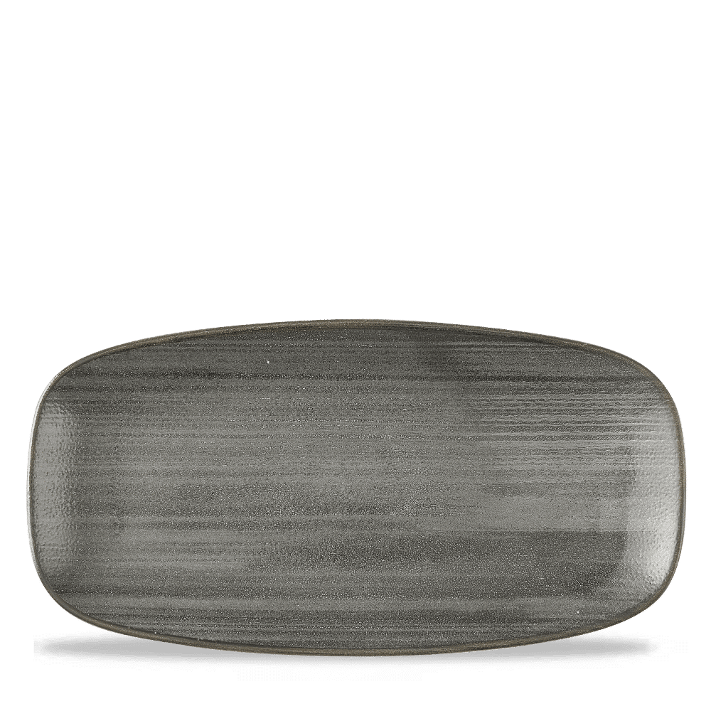 Stonecast Raw Black  Chefs Oblong Plate 11 3/4X6" Box 12
