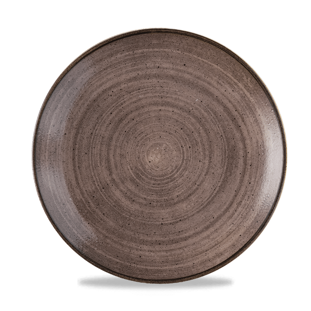 Stonecast Raw Brown Evolve Coupe Plate 10.25" Box 12