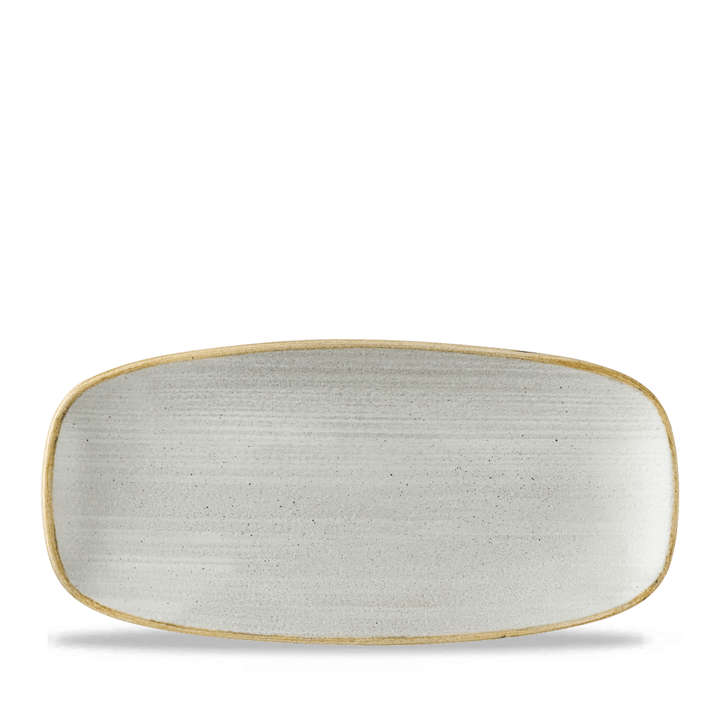 Stonecast Raw Grey  Chefs Oblong Plate 10.6"X5" Box 12