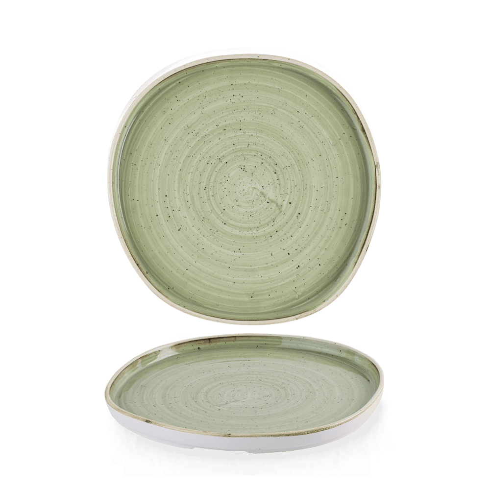 Stonecast Sage Green Organic Walled Plate 8 1/4" Box 6