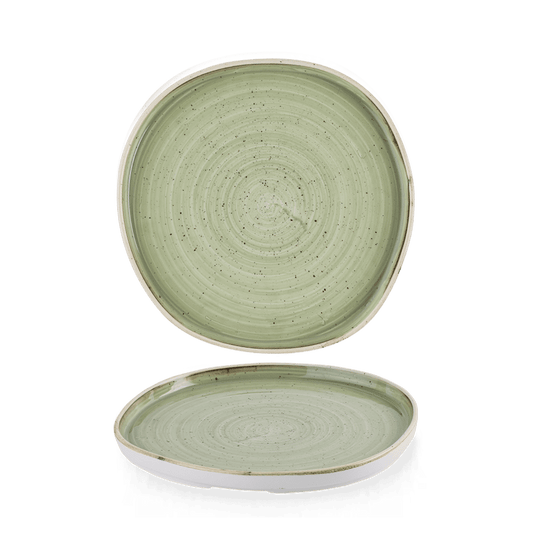 Stonecast Sage Green Organic Walled Plate 8 1/4" Box of 6 (3-5 Working Days Delivery)