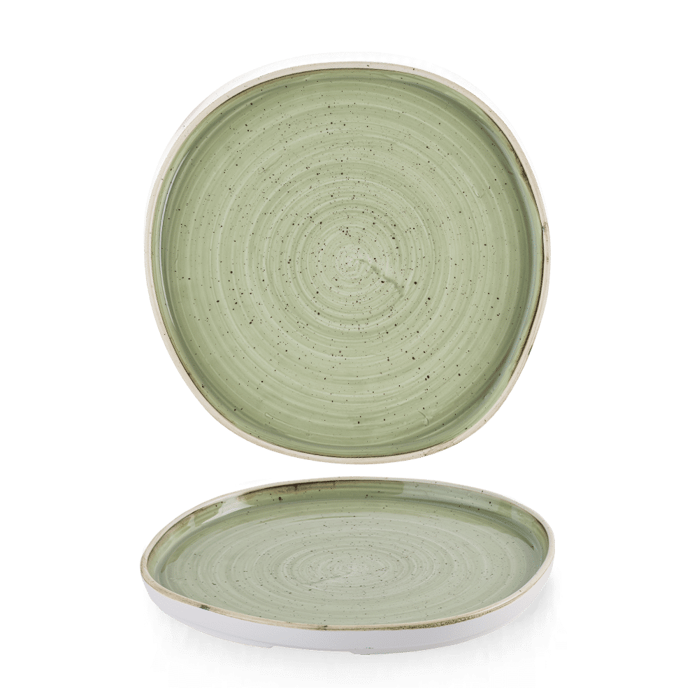 Stonecast Sage Green Organic Walled Plate 10 1/2" Box 6