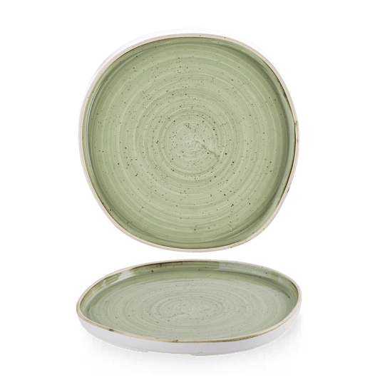 Stonecast Sage Green Organic Walled Plate 10 1/2" Box of 6 (3-5 Working Days Delivery)