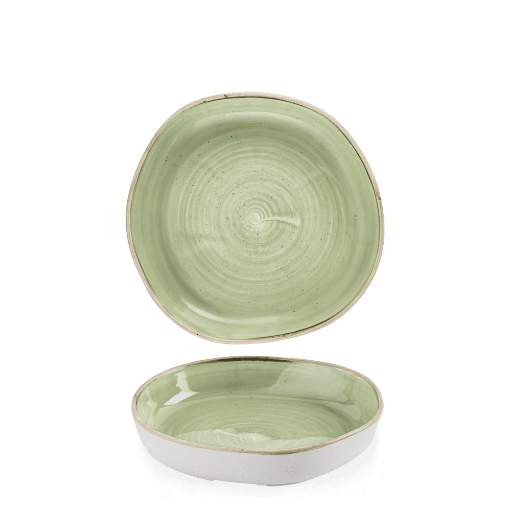Stonecast Sage Green Organic Walled Bowl 7 7/8" Box 6
