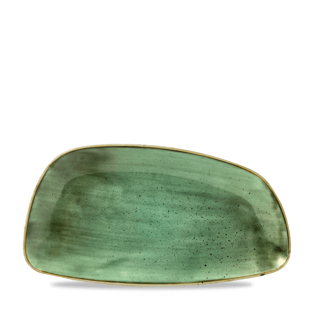 Stonecast Samphire Green  Chefs Geo Plate 13 3/4X7 1/4" Box 6