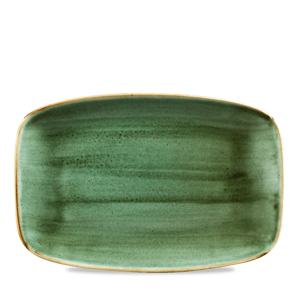Stonecast Samphire Green Oblong Chefs Plate 12 X 7 4/5" Box 6