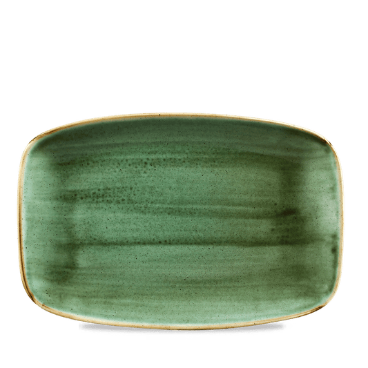 Stonecast Samphire Green Oblong Chefs Plate 12 X 7 4/5" Box of 6 (3-5 Working Days Delivery)