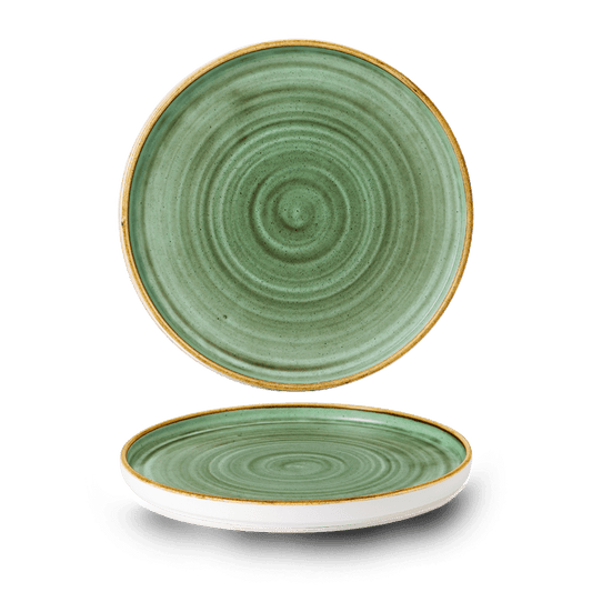 Stonecast Samphire Green Walled Plate 10 2/8" Box of 6 (3-5 Working Days Delivery)