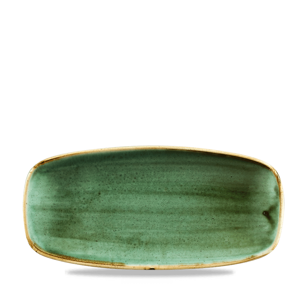 Stonecast Samphire Green  Chefs Oblong Plate 10.6"X5" Box 12