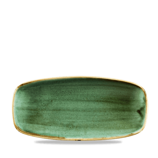 Stonecast Samphire Green Chefs Oblong Plate 10.6"X5" Box of 12 (3-5 Working Days Delivery)