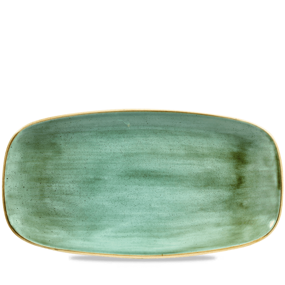 Stonecast Samphire Green  Chefs Oblong Plate 13 7/8X7 3/8" Box 6