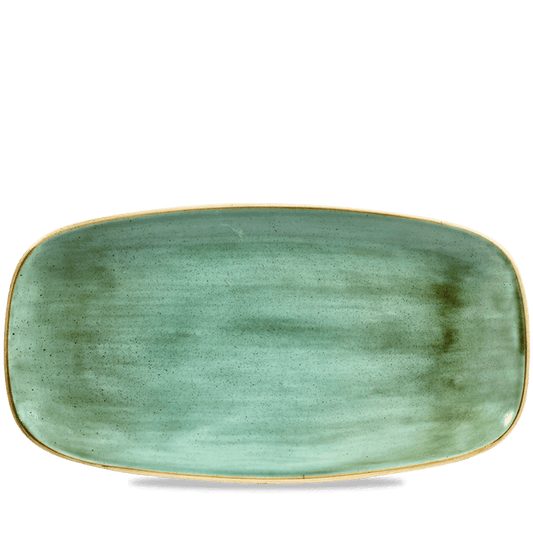 Stonecast Samphire Green Chefs Oblong Plate 13 7/8X7 3/8" Box of 6 (3-5 Working Days Delivery)