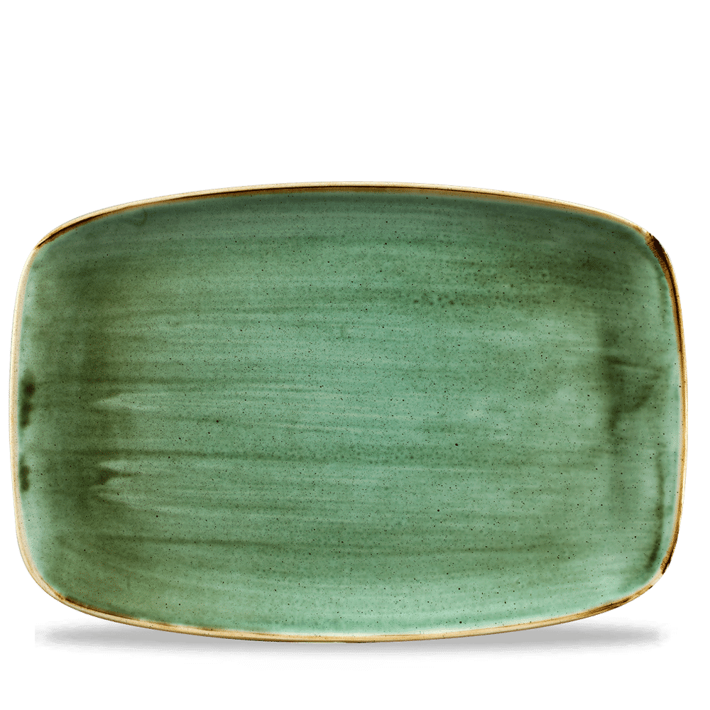 Stonecast Samphire Green Oblong Chefs Plate 13 1/2" X 9 1/4" Box 6