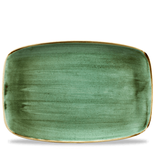 Stonecast Samphire Green Oblong Chefs Plate 13 1/2" X 9 1/4" Box of 6 (3-5 Working Days Delivery)