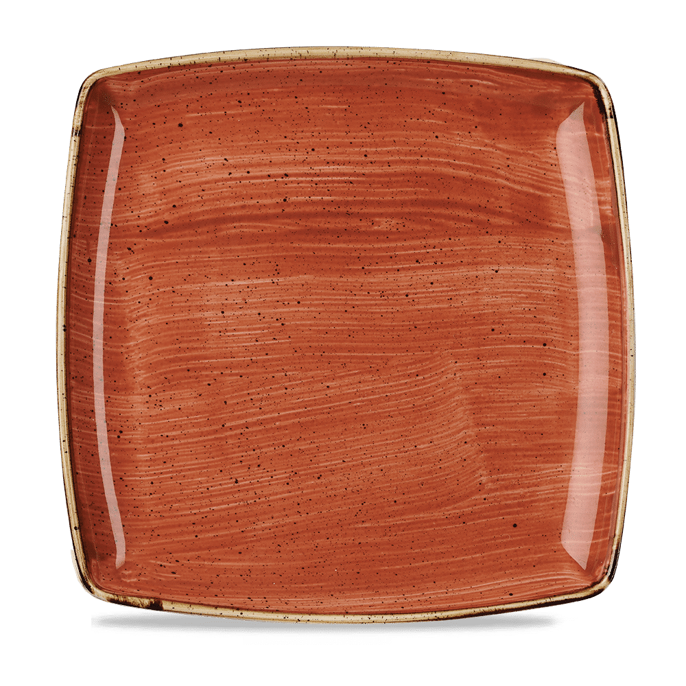 Stonecast Spiced Orange  Deep Square Plate 26Cm Box 6